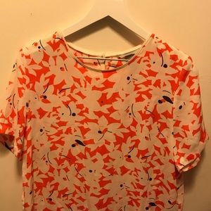 Japanese print flowy blouse
